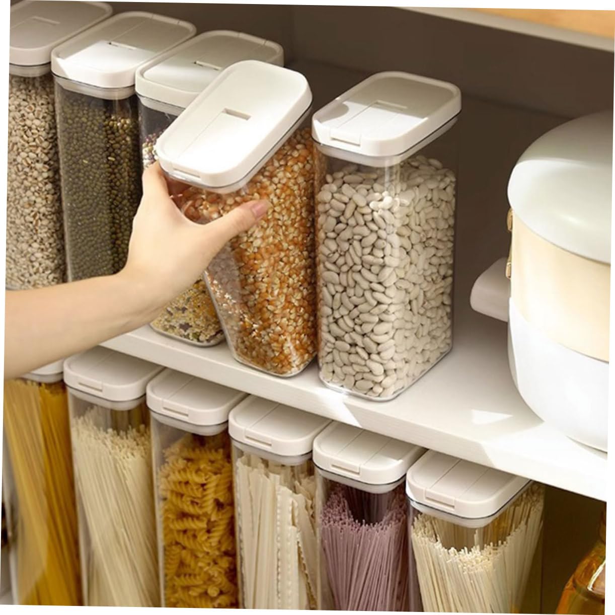 PRETYZOOM 3 Contenitori Di Plastica Per La Conservazione Della Pasta 1200 Ml Ermetici Per Alimenti Secchi