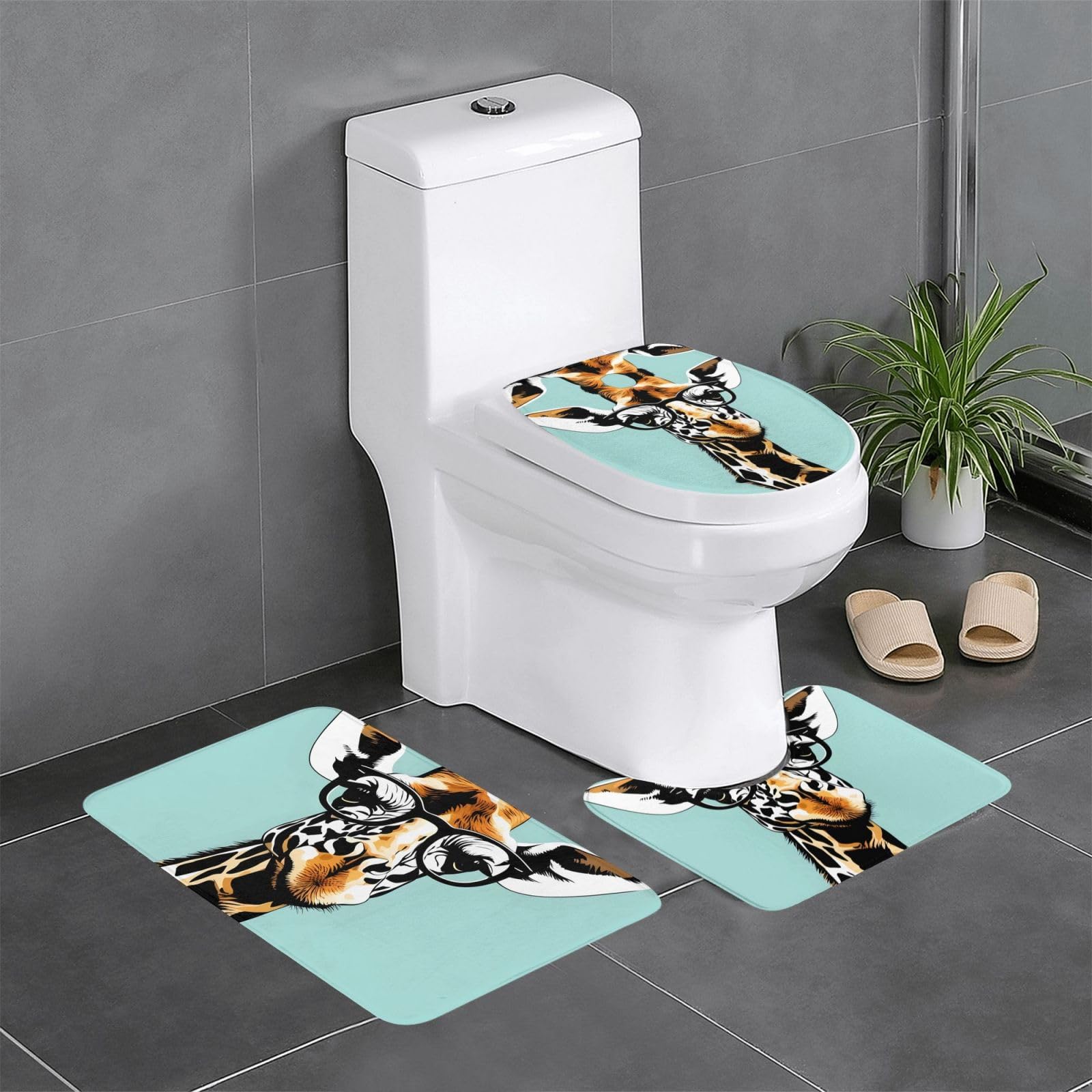 Tapis de salle de bain girafe anti-glisse pour sécuriser vos sols