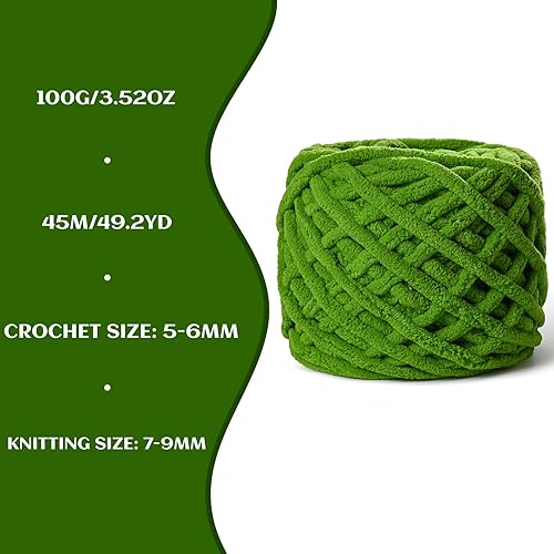 Vista 39 de Paquete de 3 hilos gruesos de felpilla de felpa de 3.53 onzas (49.2 yardas), hilo de terciopelo esponjoso para tejer y hacer ganchillo, hilos de 3