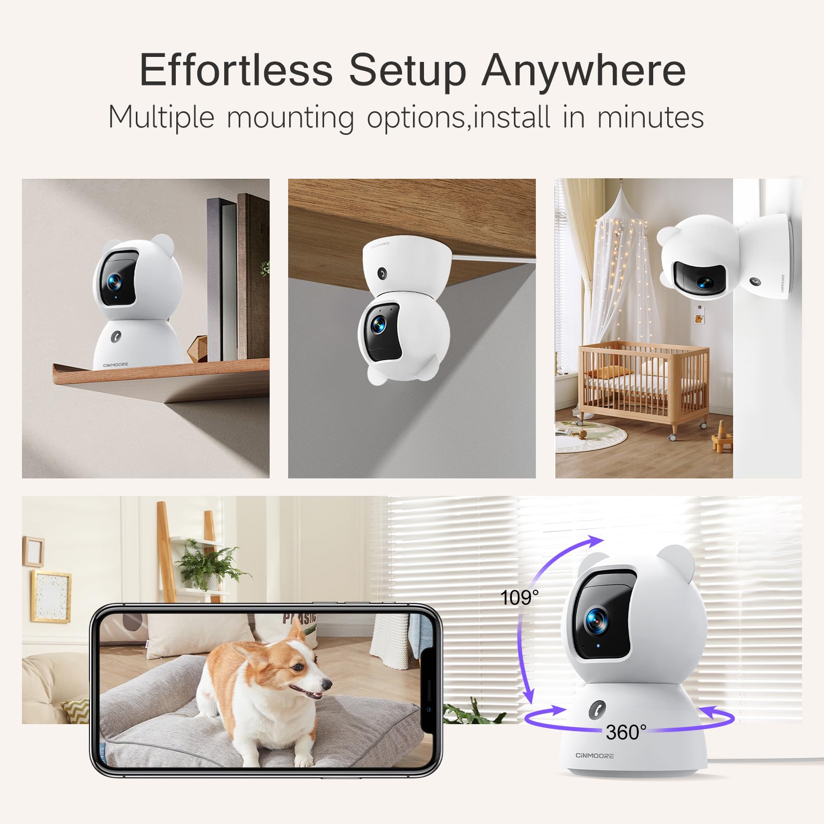 Indoor Pan Tilt Wi-Fi Sicherheitskamera