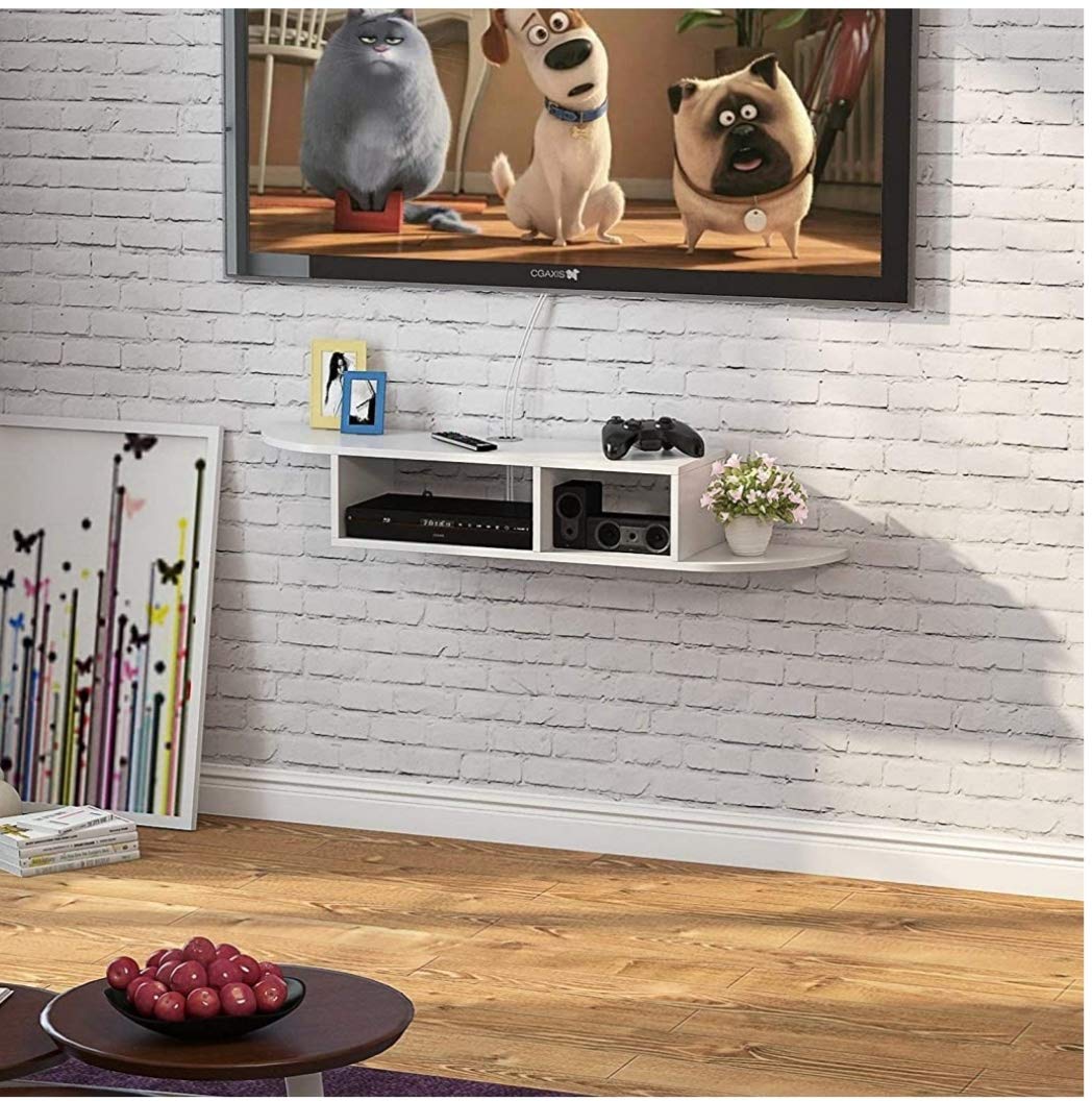 Royal Store TV Entertainment Unit/Wall Set Top Box Stand Shelf/Home Decor/TV Component (Standard White)