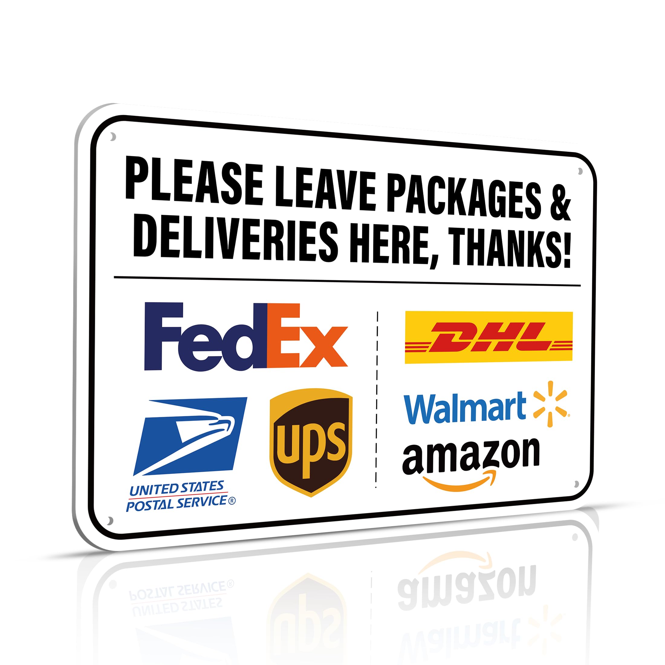 Please Leave Packages & Deliveries Here Thanks Sign 12 x 8 Inches Delivery Instructions for My Packages Orders from Amazon, UPS, FedEx, USPS, UPS