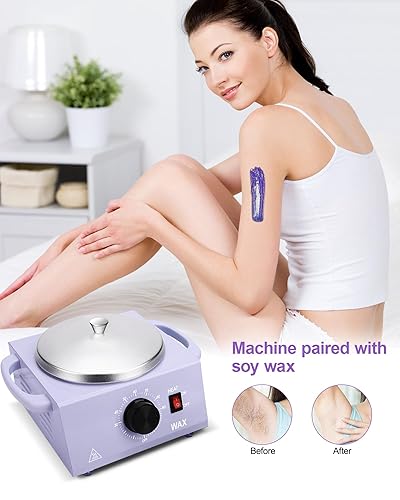 Miniatura 7 de WENMILY Calentador de cera de una sola olla para depilación, calentador eléctrico profesional de cera dura, kit de calentador de cera, control de