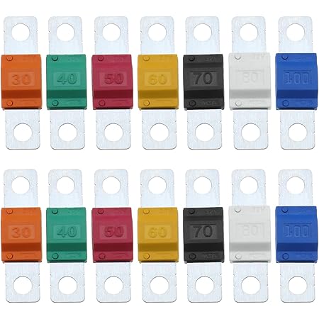 16 Stück Midi Sicherungen Set - 20-120A Gemischt Für Auto, LKW, Wohnwagen - 32V Hochstromsicherungen