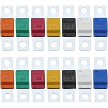 14PCS Midi Fuses 30/40/50/60/70/80/100Amp 32V Automobile Fuse Bolt-on Fuse for Marine Power System Electric Hybrid Vehicle Automobiles DC Motor Car Audio
