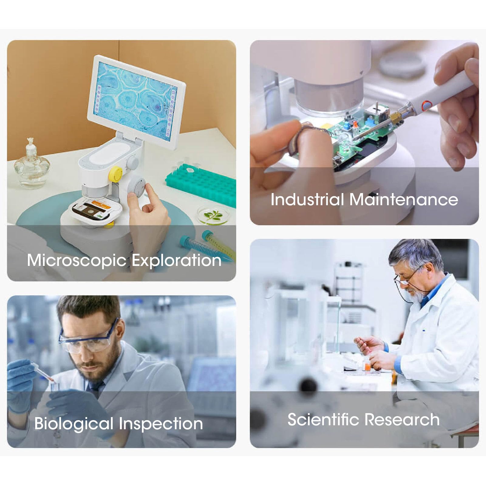 Biologiczny Mikroskop Cyfrowy 9-calowy Ekran HD Cyfrowy Mikroskop na Monety 1080P Czujnik CMOS Powiększenie Zoom Podświetlenie LED