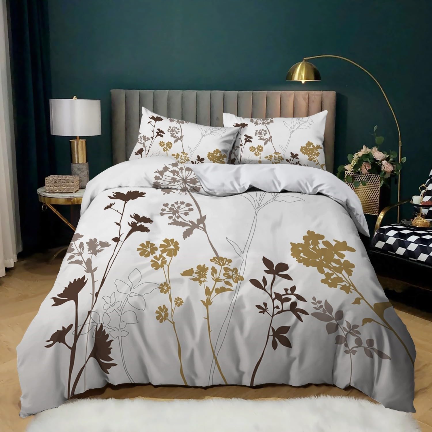 Parure de Lit 200x200 Anti-Glissement avec Fermeture Éclair Invisible
