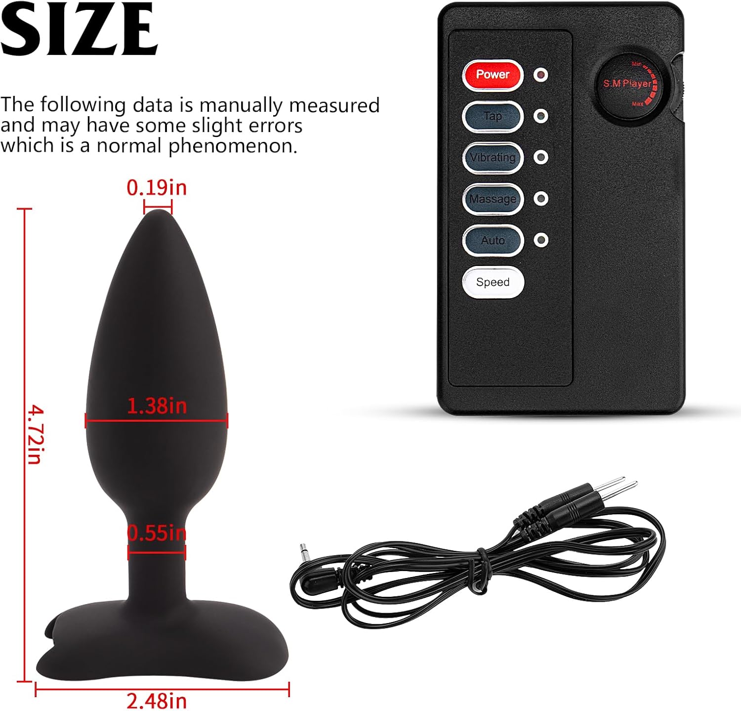 Anal Butt Plug Silicone Sex Toys Electric Shock Metal Thread Anal Butt Plug Electro Power Box Massager Toys for Beginners and Advanced Users