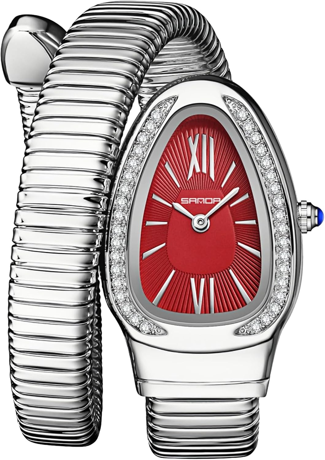 Gosasa Snake Bracelet Watch for Women, Elegant Bangle Wrist Watch with Flexible Wrap Strap Design, Fashion Jewelry Style Quartz Watch, Adjustable Cuff Watch for Dress & Gift