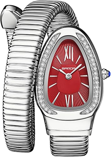 Miniatura 8 de Gosasa Elegante reloj de pulsera con forma de serpiente para mujer, diseño único, bobina de serpiente, vestido elegante, pulsera de diamantes, reloj