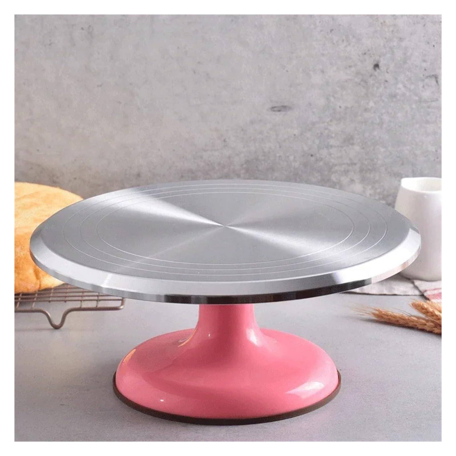 Tocadiscos de aluminio de 12 pulgadas para tartas de cumpleaños, mesa de plástico y flores de Ceic para decoración de pasteles y decoración de pasteles