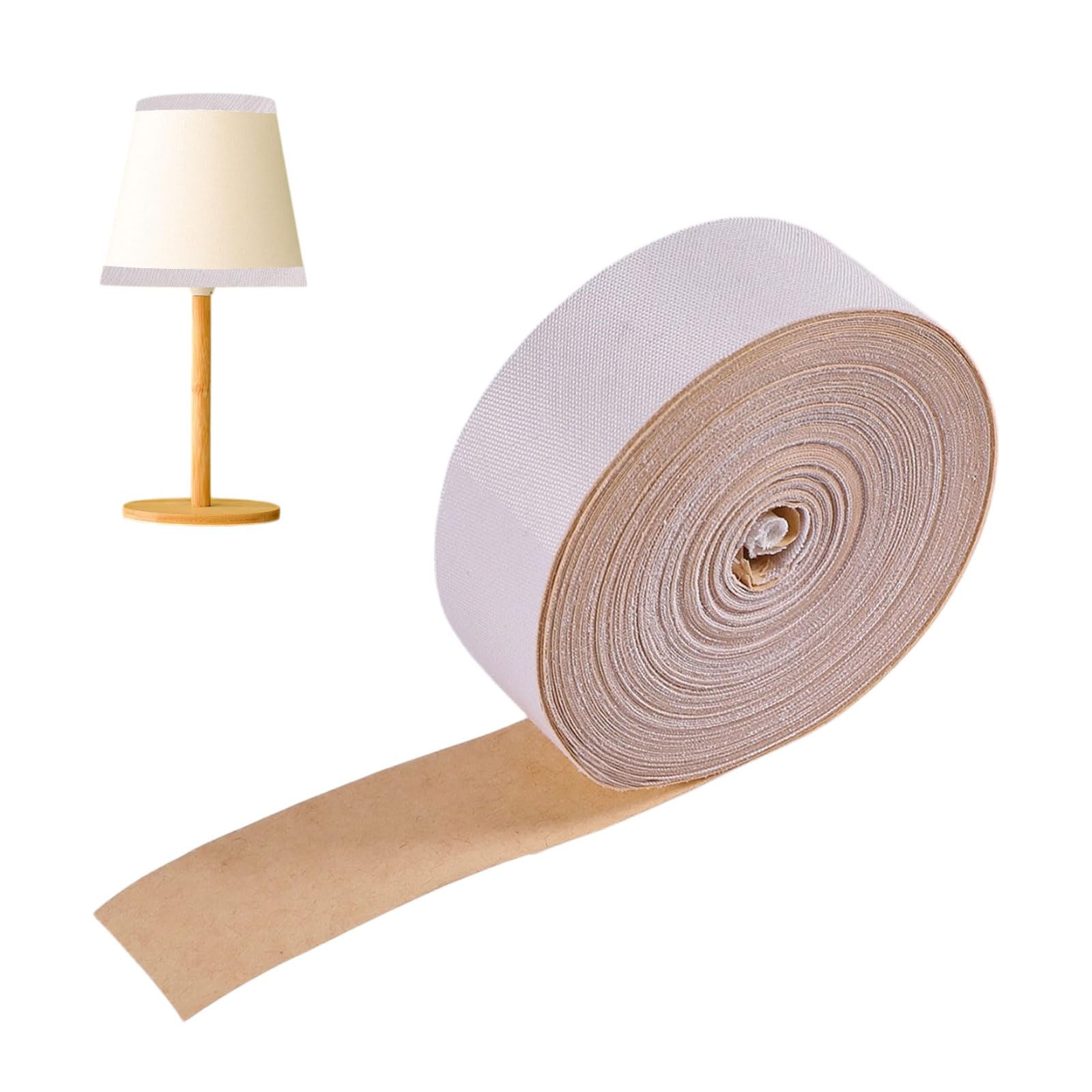FREEBLOSS Bande de Bordure de Lampe en Tissu Beige 10 m Autocollante pour Banderole Accessoire de Décoration Vintage pour Abat Jour