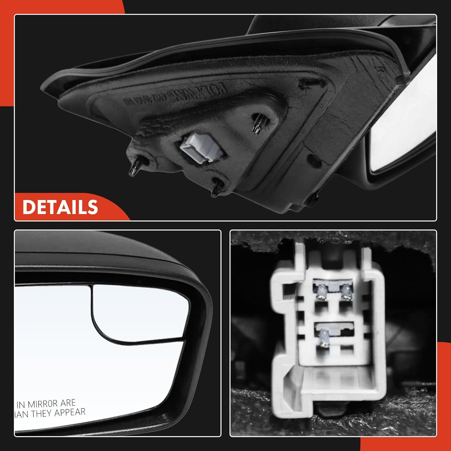 A-Premium Pair (2) Driver and Passenger Side Power Door Mirror - Compatible with Ford Fusion 2011-2012 & Mercury Milan 2011 - Non-Heated, Non-Folding, Black Texture w/Blind Spot Glass