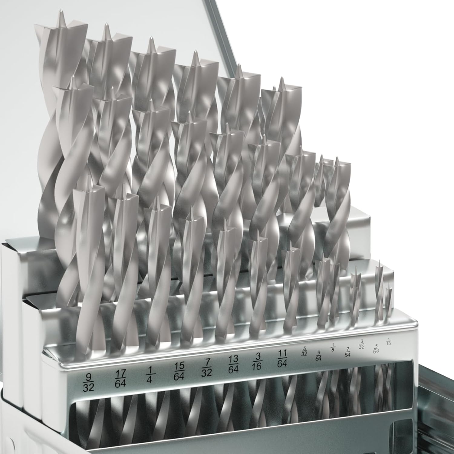 Brad Point Wood Drill Bit Set, 29Pcs HSS Drill Bit Set with Double Flutes Design for Carpenter Woodworking and All Types of Wood (1/16″ – 1/2″)