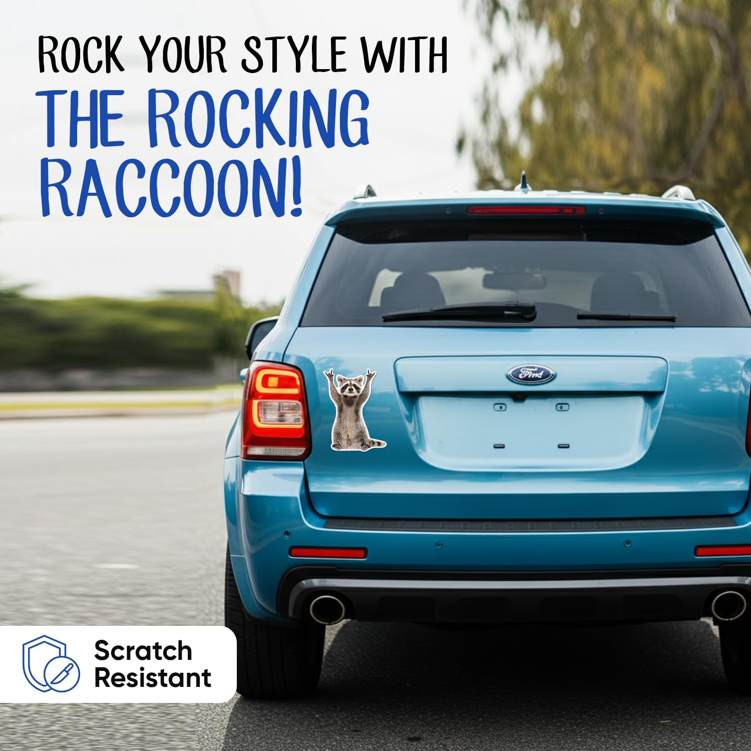 | Rocking Raccoon Stickers (2 Pcs) - Strong Adhesive, Durable, Weatherproof Funny Car Decals, Sizes 5" x 3.5" and 3.75" x 3.5" - Perfect for Vehicles, Laptops, Tumblers etc. - Image 2