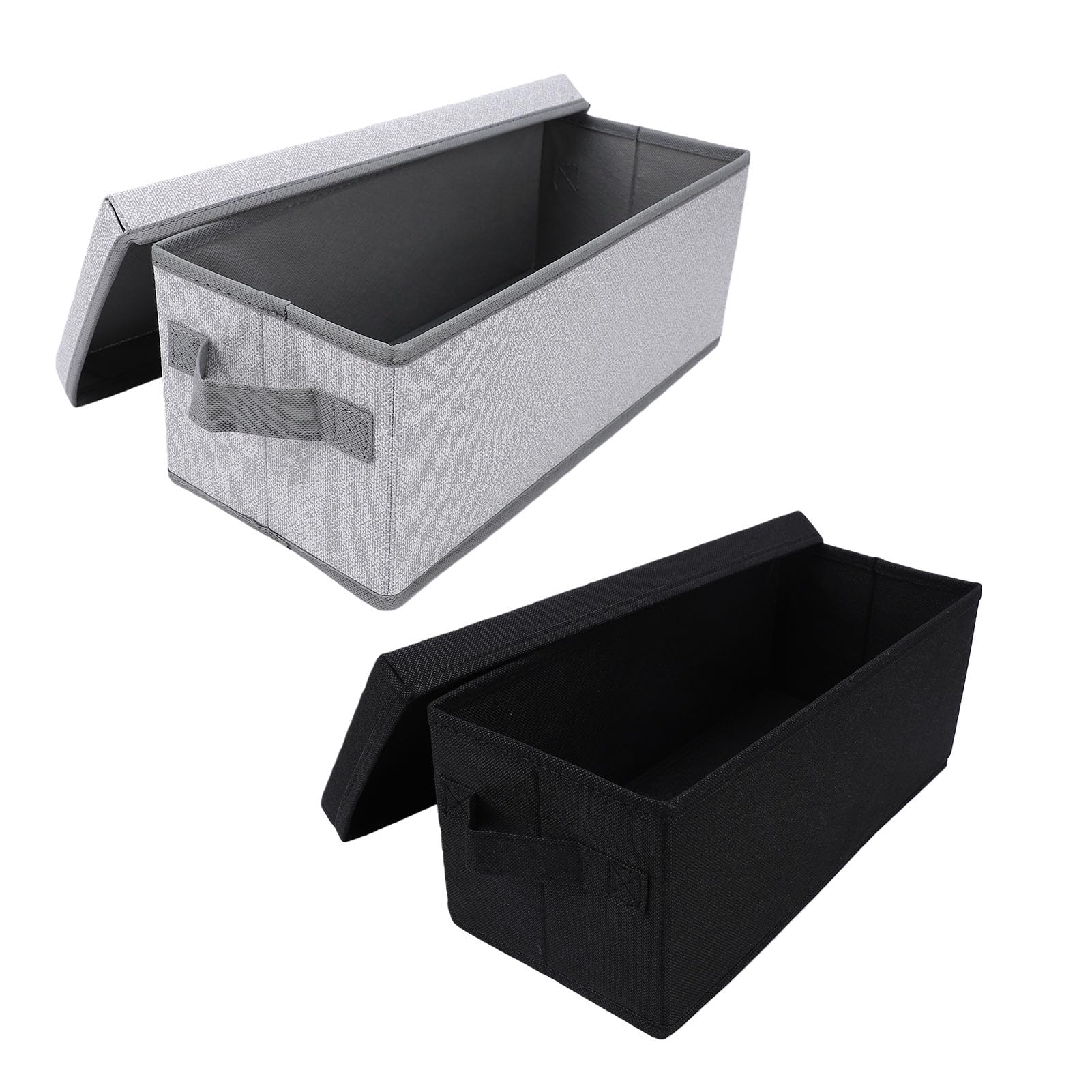 Greensen 2 Pezzi Scatola Porta CD con Coperchio in Tessuto Non Tessuto Scatola Porta Dvd Contiene 35 Custodie Standard Pieghevole Impilabile Protezione Antipolvere per Desktop Casa Ufficio (#3)