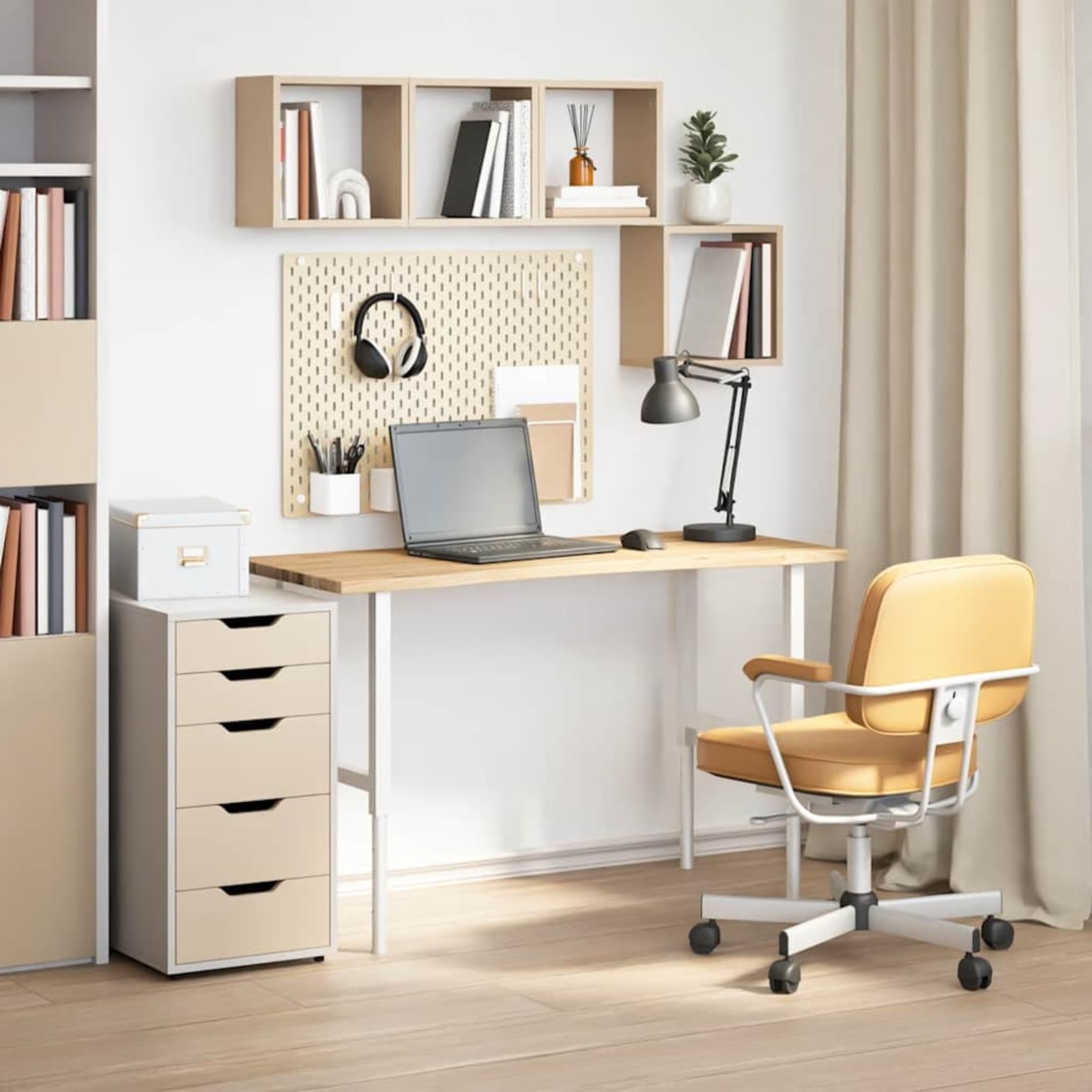 Homgoday Massive Eichenholz-Schreibtischplatte 120x60cm, robust & vielseitig nutzbar Model4009014