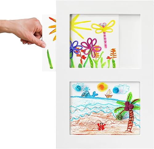 Miniatura 2 de Americanflat Marco de arte infantil de 8.5 x 11 pulgadas, marco de fotos deslizante de 8.5 x 11 pulgadas con capacidad para 25 obras de arte por