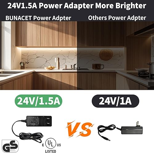 Miniatura 3 de COB - Tira de luz LED de 40 pies39.4 ft (1 rollo), blanco cálido, 3000 K, alto lumen, CRI 90+ con adaptador de corriente con certificación UL,