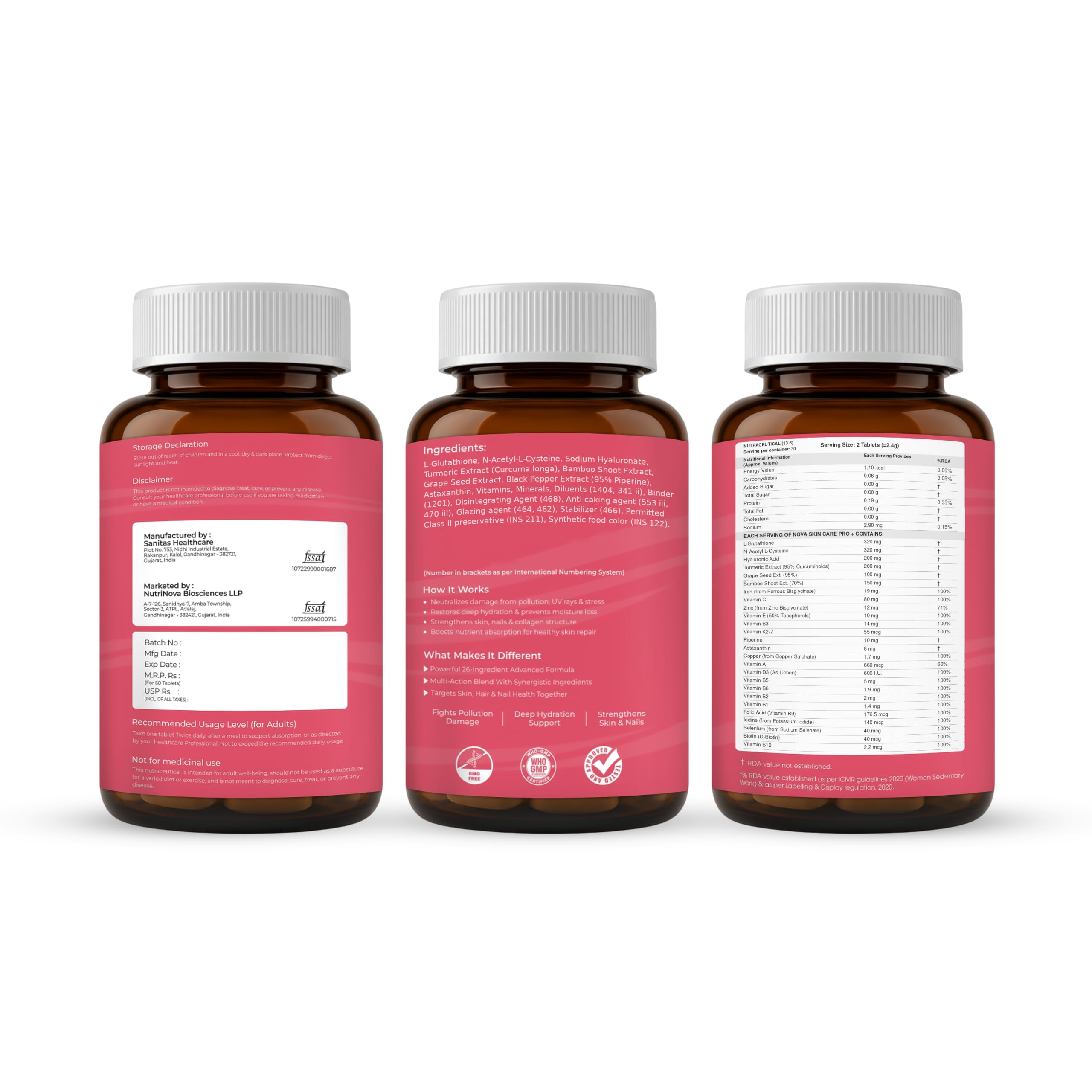 Reduced L Glutathione for Skin Whitening with NAC, Hyaluronic Acid & Vit C — Amazon image 9