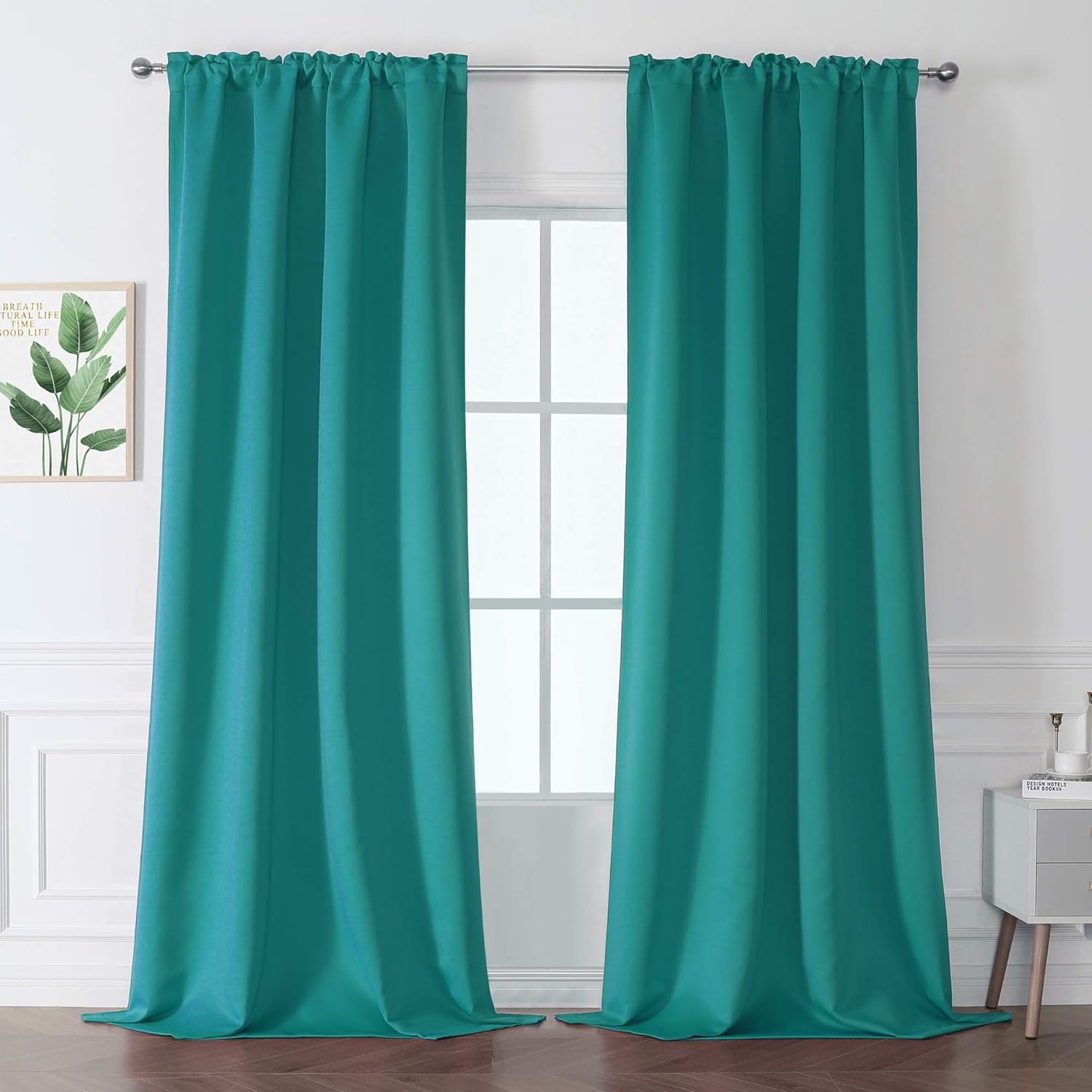 Window Curtains 84 Long - 42 x 84 Inches Dusty Blue Window Treatments Set Home Decoration Curtains Light Blocking Solid Soft Thick Rod Pocket Drapes for Bedroom Living Room, 2 Pieces: Kitchen & Dining
