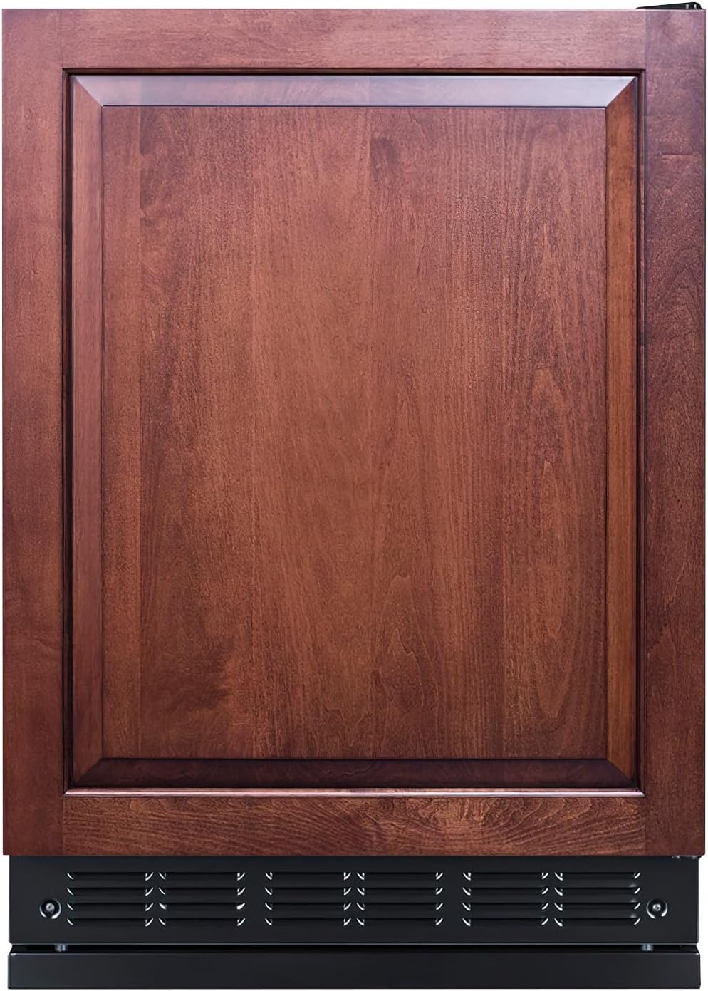 Summit FF708BLSSRSIF 24” Wide Under Counter Refrigerator 5.1 cu.ft. with Panel-Ready Door (Panel Not Included) Automatic Defrost Operation, and Deluxe black interior (RHD)