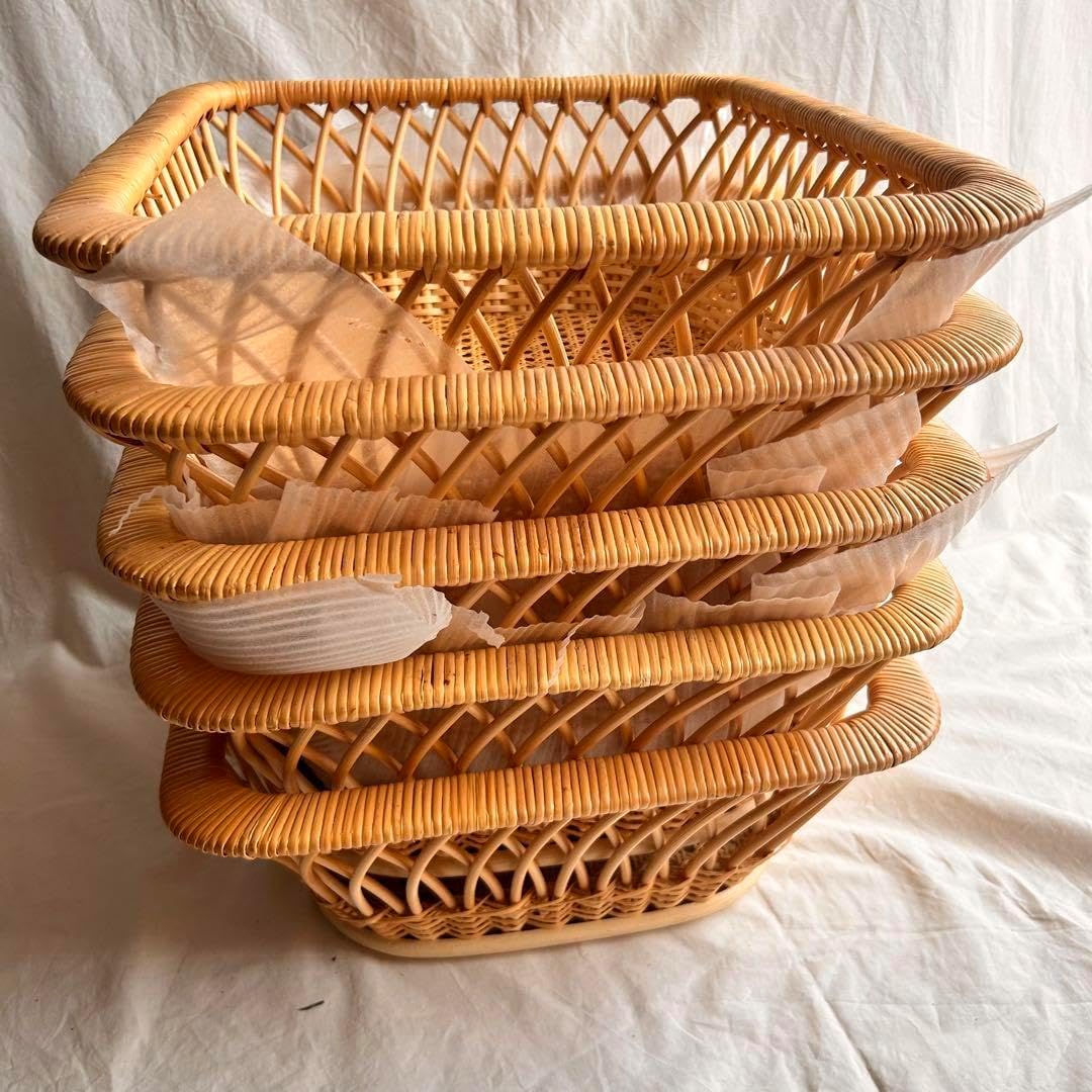 【新品】ラタンバスケット 5個セット おしゃれカゴ ラタンバスケット 5個セット おしゃれカゴ スポーツ＆アウトドア