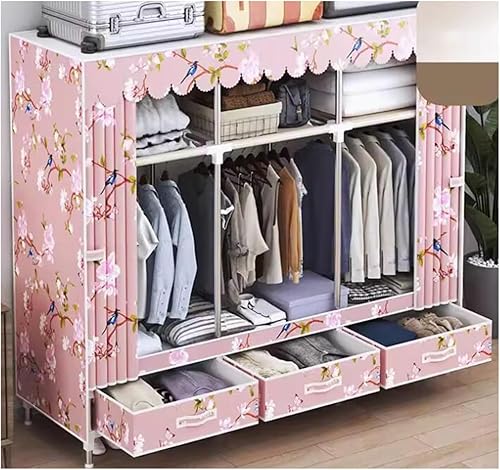 Miniatura 9 de Armarios grandes Armario portátil con cajón Armarios para dormitorio colgante de metal hierro ropa armario ahorra espacio armario ahorro de espacio