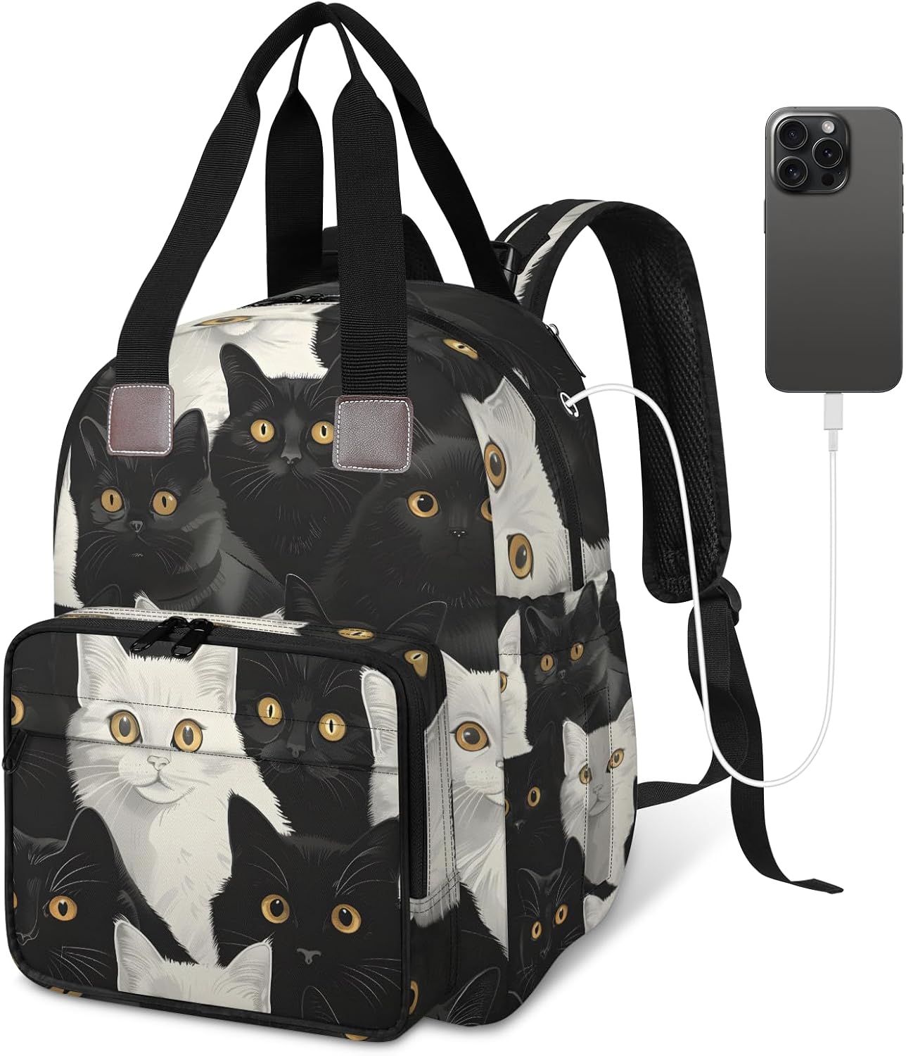 Dog Paw Print Cute Diaper Bag Backpack for Travel, Waterproof Diaper Bag with Insulated Bottle Pockets & USB Port, Large Capacity Baby Bag for Moms & Dads