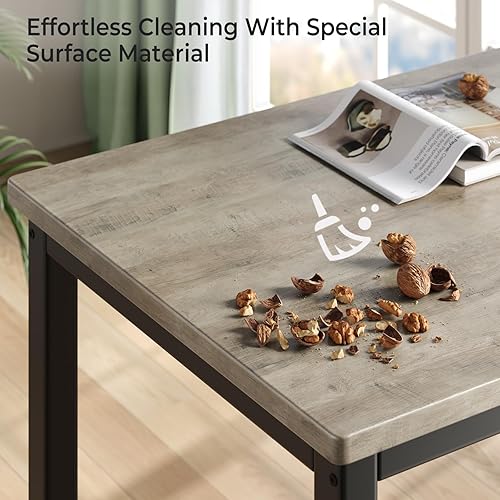 Miniatura 5 de Tatub Juego de mesa de comedor para 4, juego de mesa de cocina de 3 piezas con 2 bancos, juego de comedor que ahorra espacio para rincón de desayuno