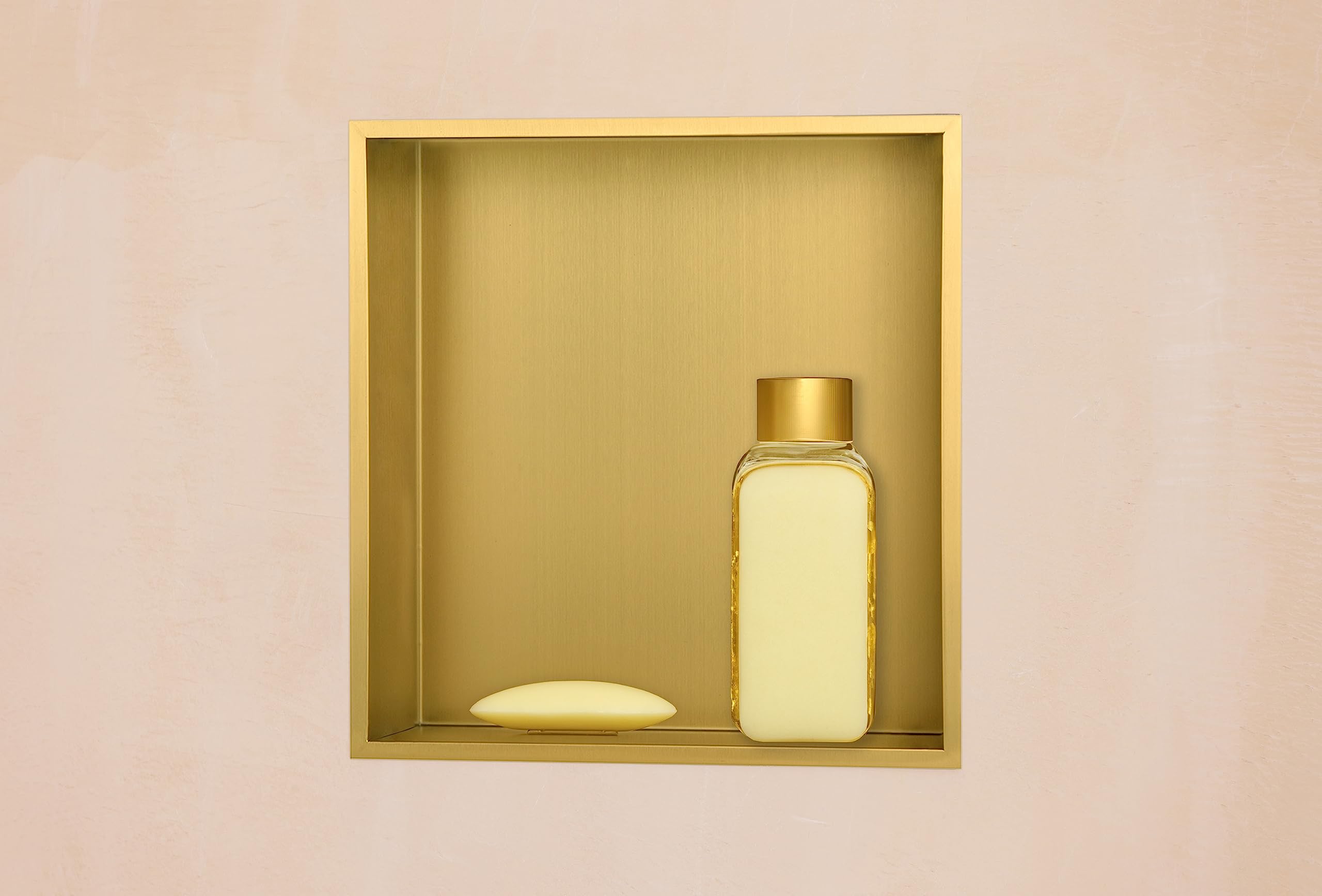 Hornacina de Ducha a Empotrar 30x30x10 cm | Acabado Dorado | Estante de Pared para Baño | Diseño Moderno y Resistente | EUROSANIT