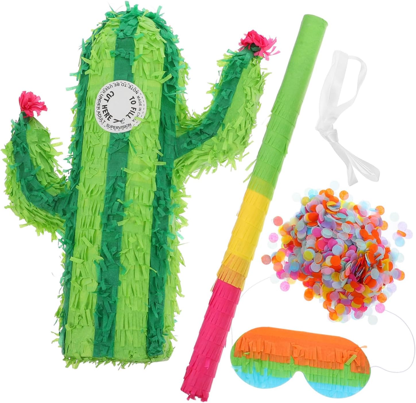 1set Cactus Shape for Birthday Parties Fun Pull String Design Filled Assorted Candies Unique Decoration for Bridal Showers and Events for Boys and Girls and Adults