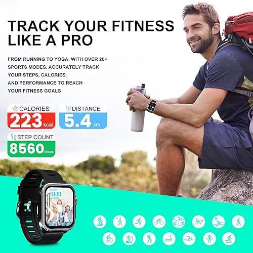 Miniatura 5 de Reloj inteligente para mujeres y hombres, 30 días de espera, rastreador de actividad física con frecuencia cardíaca, oxígeno en sangre, monitor de