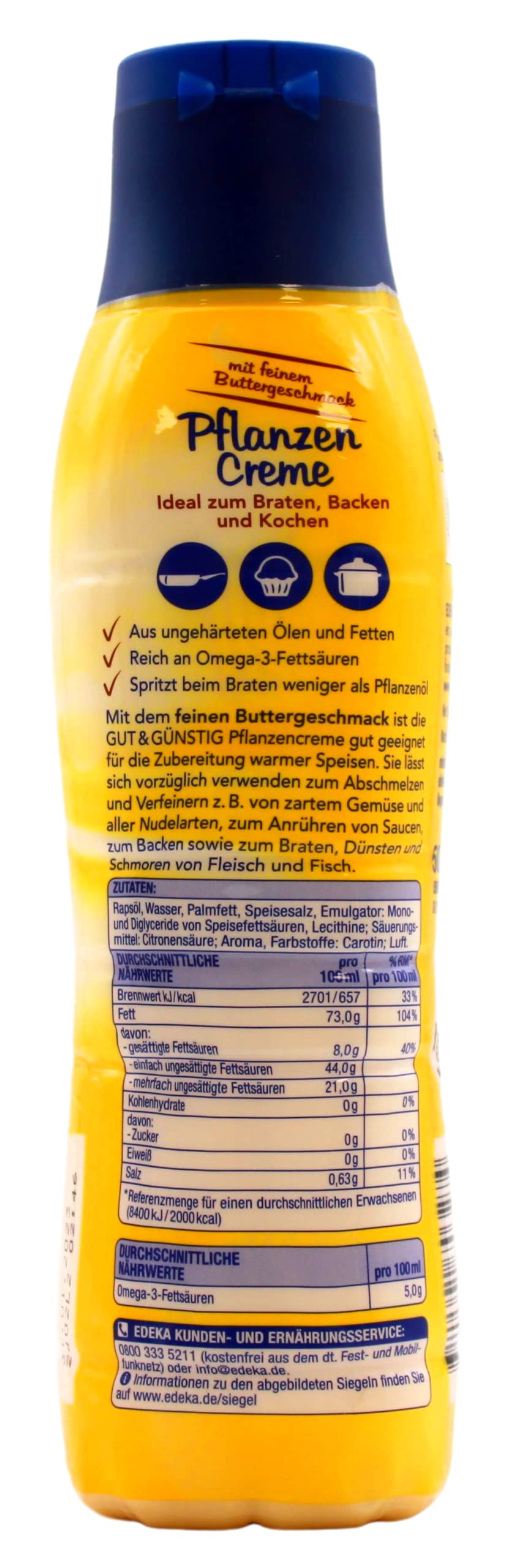 Gut & Günstig Pflanzencreme vegan, 12er Pack (12 x 500ml)