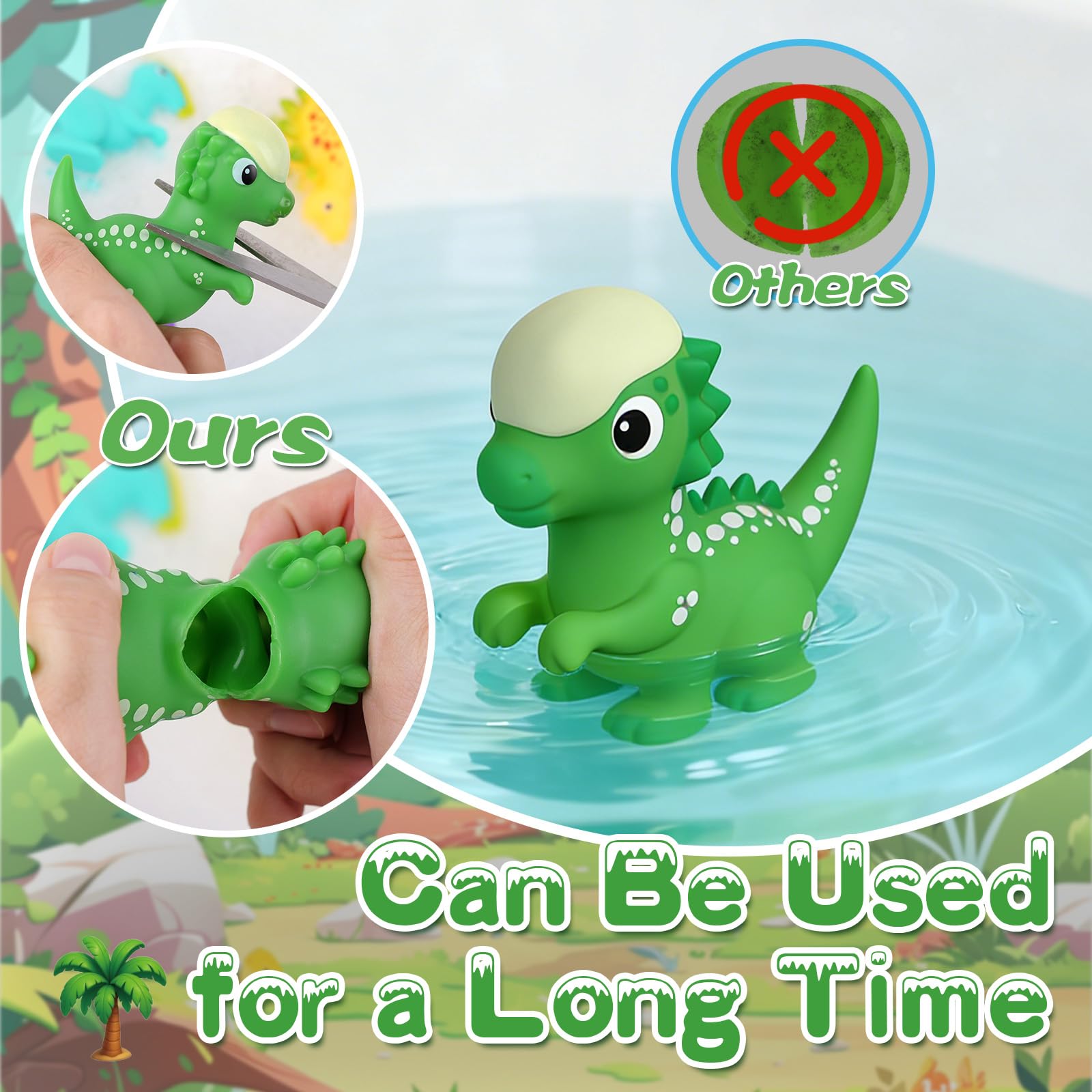Dinosaur Bath Toys for Kids - Mold Free! -6