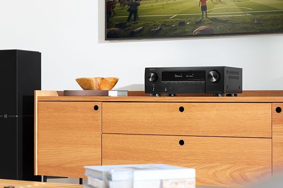 Denon AVR-X1800HDAB 7.2 Channel AV Receiver HiFi Amplifier with Dolby Atmos DTS:X 6 HDMI Inputs and 1 Output 8K HDMI Bluetooth WiFi AirPlay 2 HEOS Multiroom Alexa Compatible