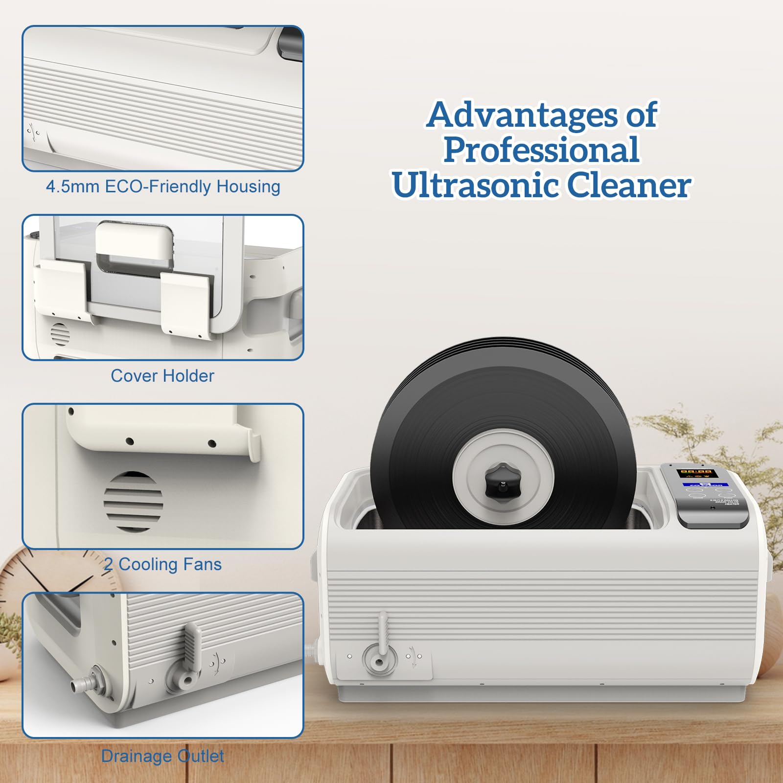 LifeBasis 6L Ultraschall Schallplattenreiniger Record mit Timer & Heizung | Professionelles Ultraschallreinigungsgerät 35kHZ 300W CD-4862 für Chirurgische Instrumente MechanischeTeile Laborgerät