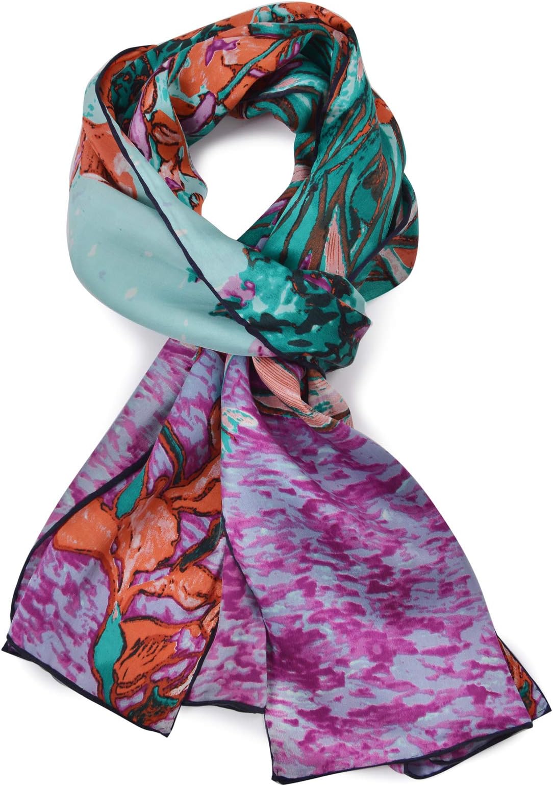 Women 100% Silk Scarves Van Gogh Painted Scarf