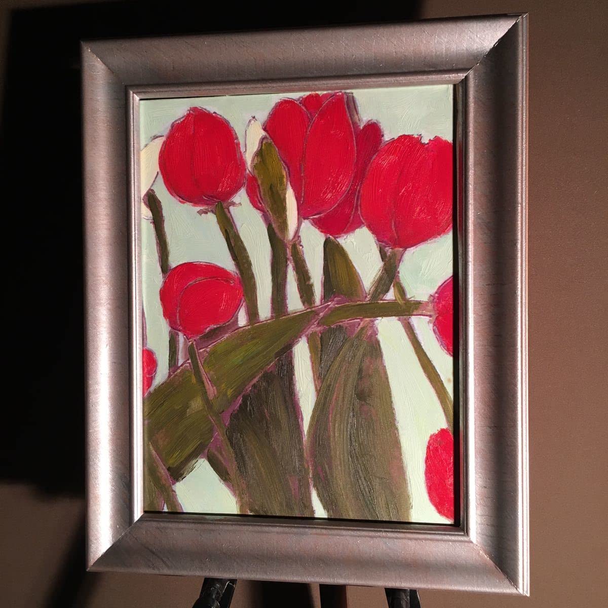 手書き油絵 チューリップ 額付 絵画 インテリア 油彩画 手書き油絵 チューリップ 額付 絵画 インテリア 油彩画 Amazon