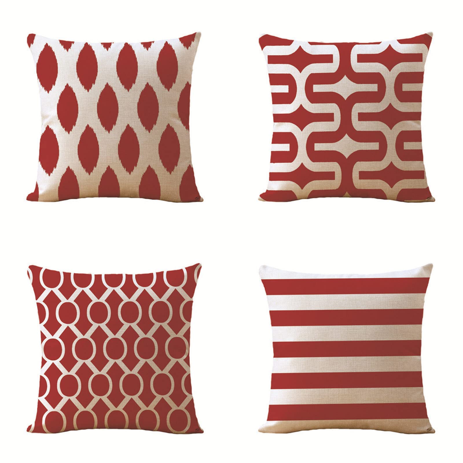 Housse de coussin de canapé haut de gamme en lin carré 65x65 cm double face
