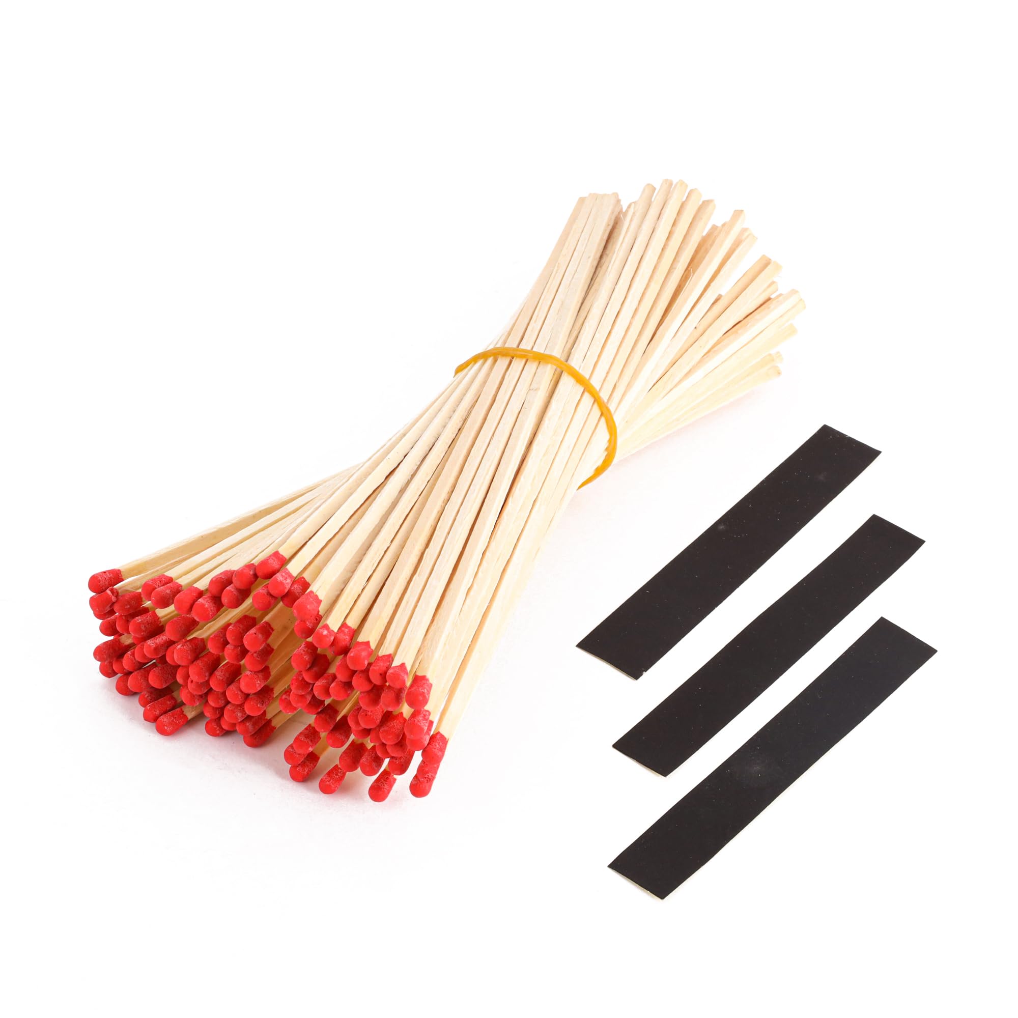 100Pcs 8'' Red Matches for Candles with Striker - Long Wooden Candle Matches, Long Wood Safety Matches, Long Fireplace Matches for Fireplace BBQ Grill
