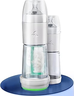 SNOOZI 2er-Set – Baby Nachtflasche mit Flaschenwärmer (2 Flaschen pro Nacht) Babyflasche mit integriertem Milchpulver-Behälter in der Flasche