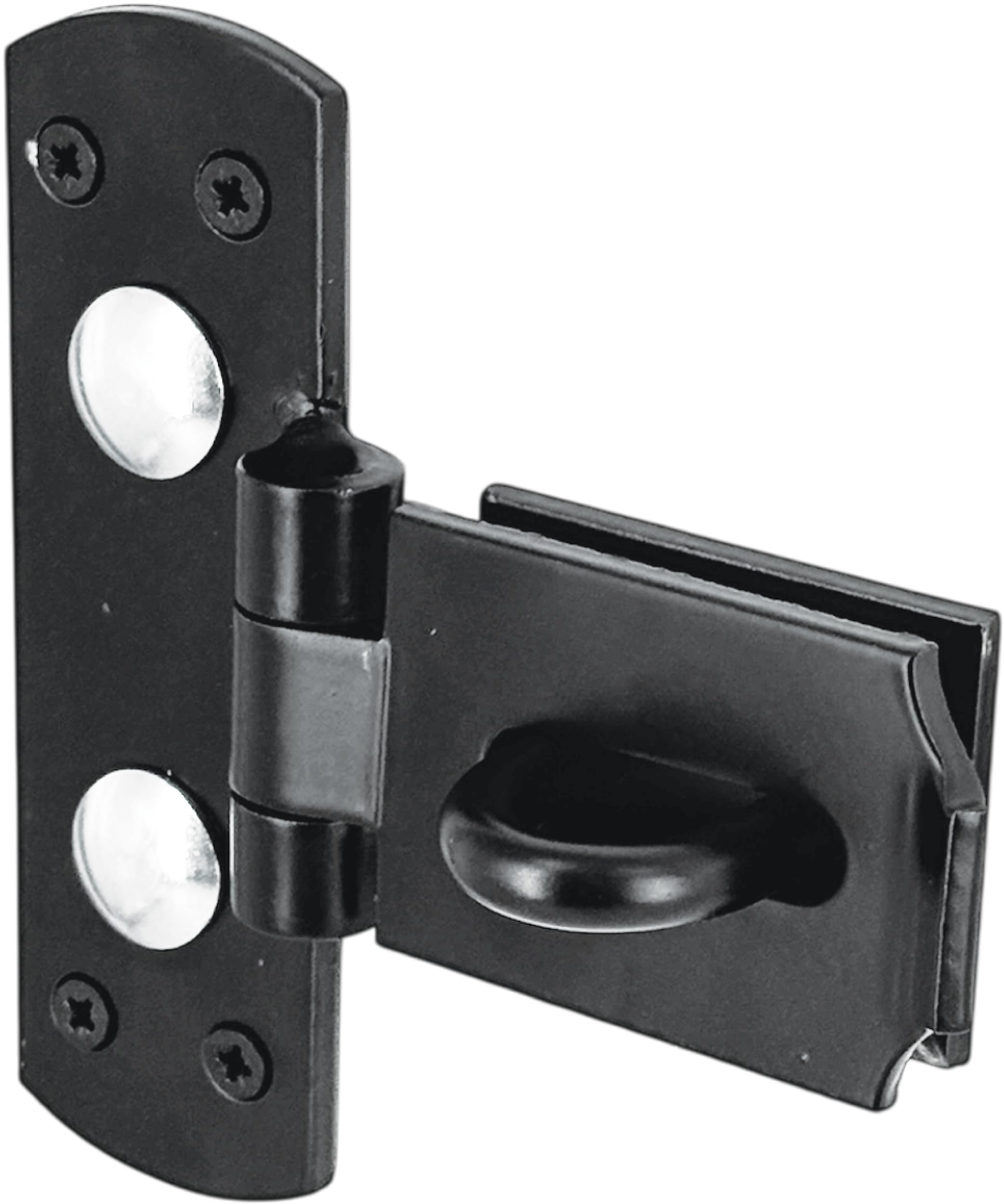 IRONTITE® Vertical Hasp and Staple Heavy Duty | Black Shed Door Lock and Gate Lock | Used with Padlock | Complete with Matching Screws | Interior Or Exterior Heavy Duty Hasp and Staple.