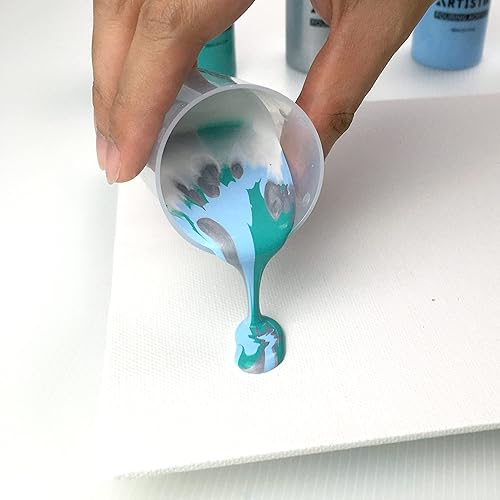 Miniatura 5 de Pintura acrílica para verter, juego de 8 botellas de 3.4 fl oz, premezcladas de alto flujo, lista para verter con 2 tazas de mezcla, pinturas