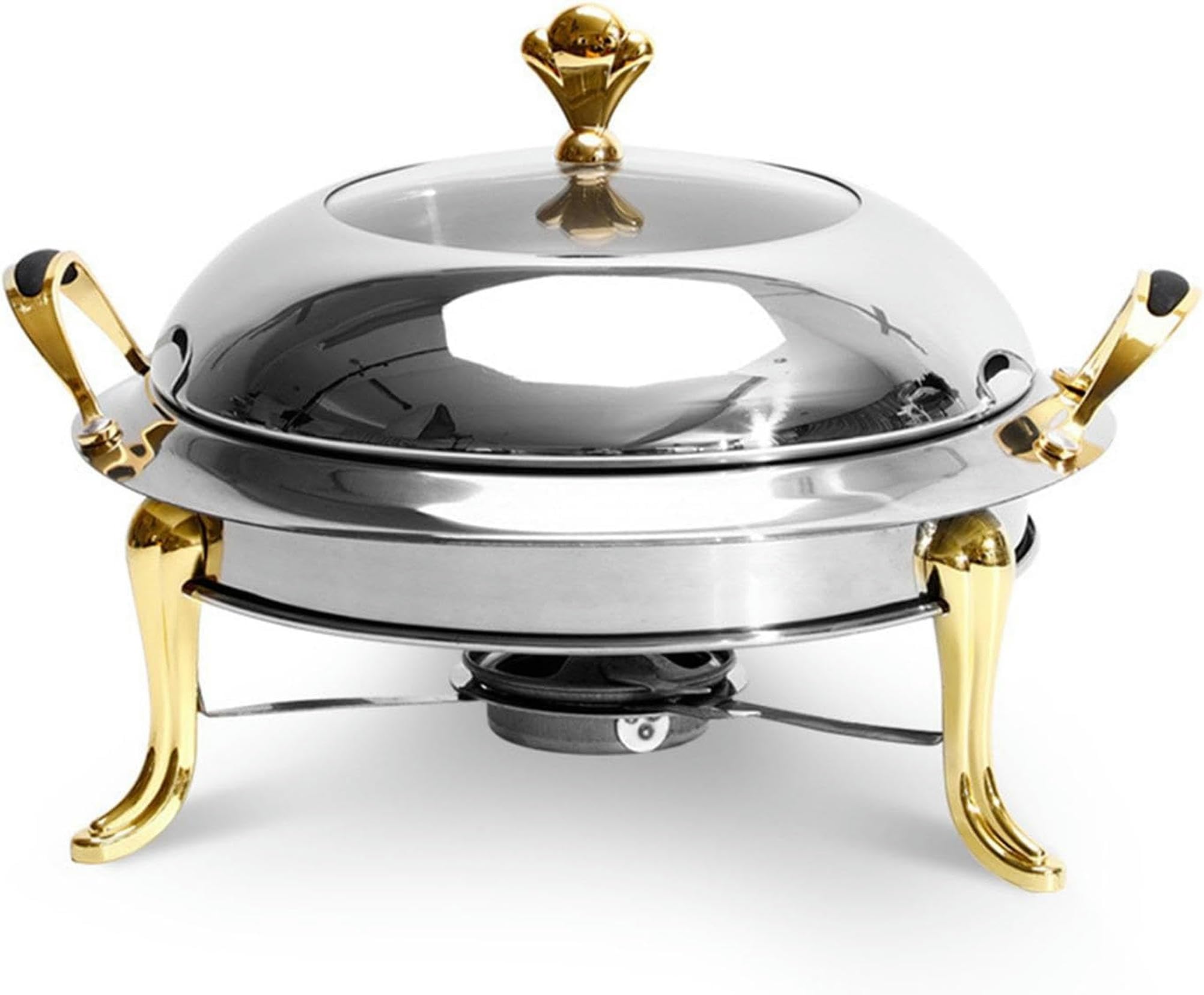 Hadecoll Gold Chafing Dish Buffet Round Chafing Dish Buffet Set,Stainless Steel Chafers And Buffet Warmers,Food Warming Tray For Parties, Dinners And Catering For Parties, Events, Wedding, Campi,-28Cm