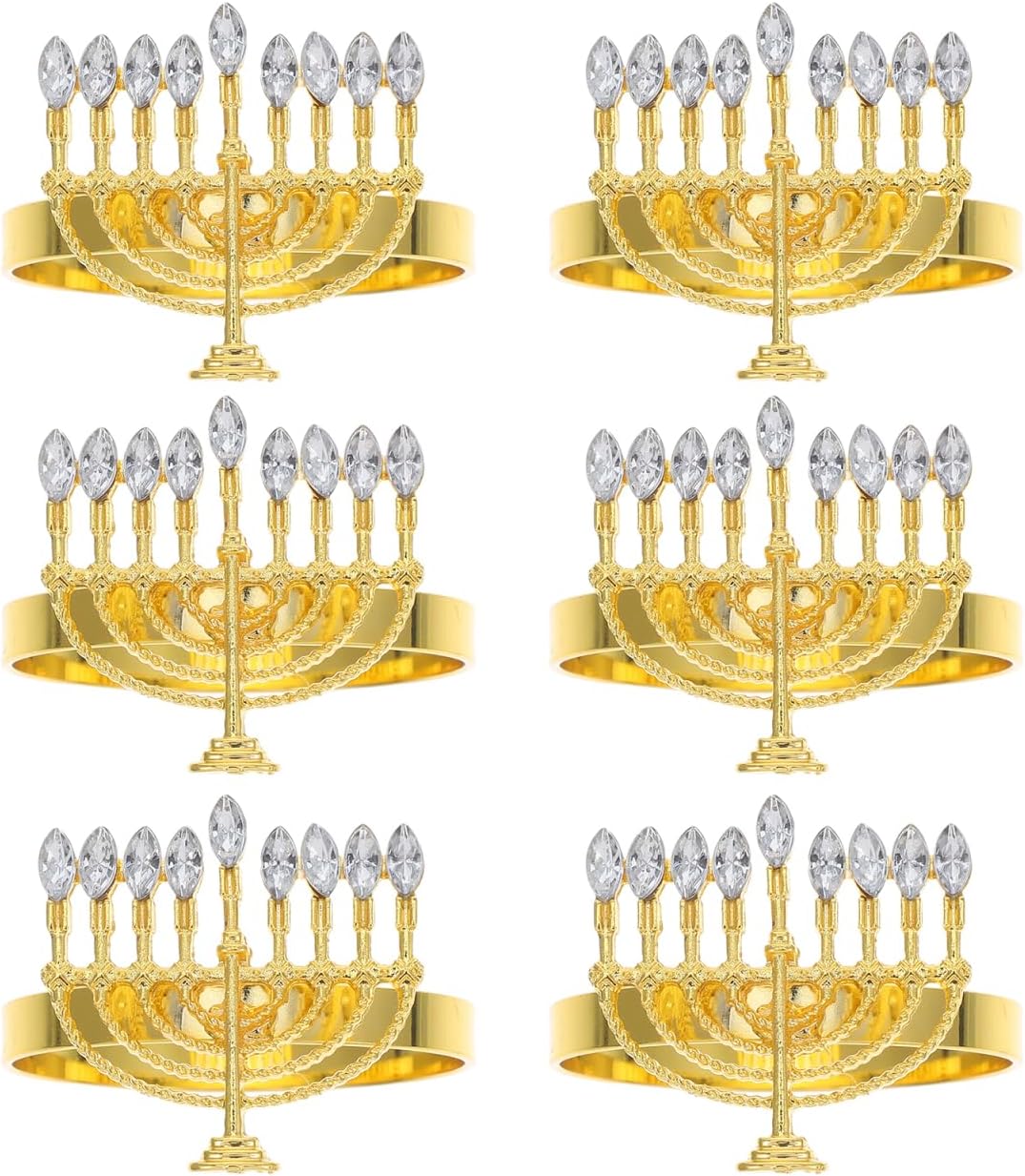 12 Pcs Alloy Golden Napkin Rings - 12 Pcs Decorative Napkin Holders for Table Setting Party and Hotel Use
