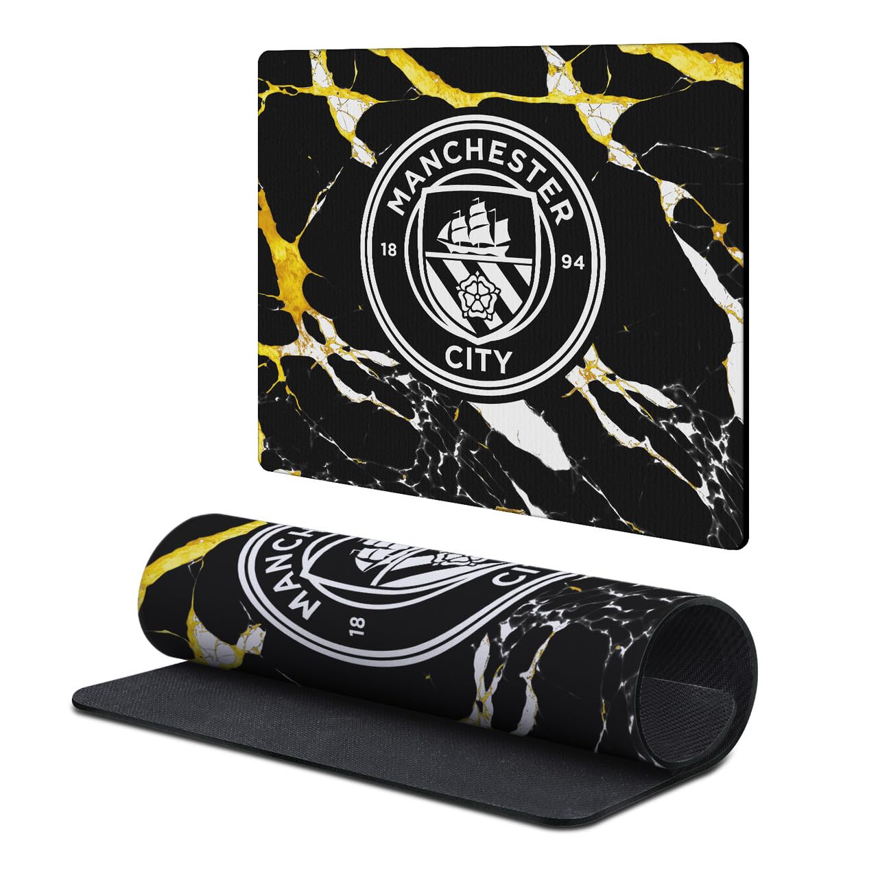 Head Case Designs Officially Licensed Manchester City Man City FC Gold Marble Crest Logo 9.84 x 11.81 x 0.12 inches (250 x 300 mm) - S Gaming Office Desk PC Keyboard Mouse Mat Pad โ image 1