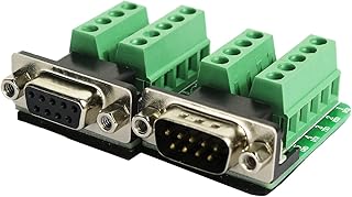 Avanexpress DB9 Breakout Connector RS232 Serial 9 Pin Connector Db9 Terminal (Male x 1, Female x 1)