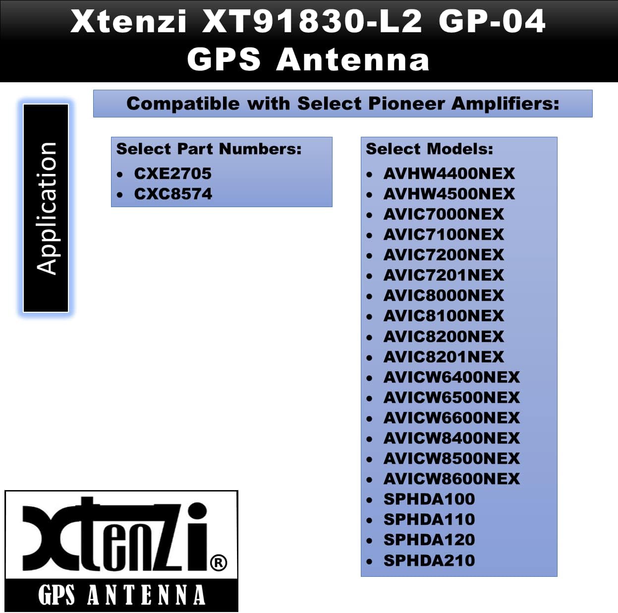 Xtenzi Active GPS Antenna Auto Car Stereo indash Radio Compatible with Pioneer Navigation Receiver – XT91830