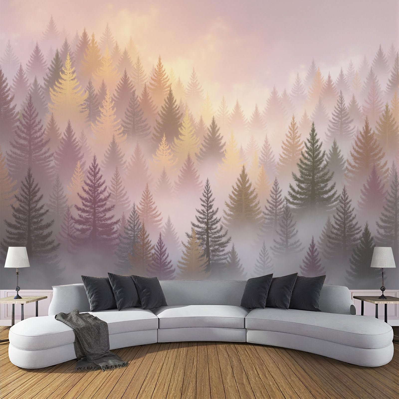 Papier Peint Soie Paysages Naturels Forêt Décoration Murale